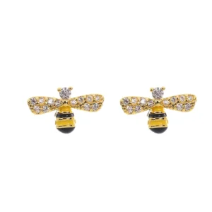 Lanes Bee Gold Plated Stud Earrings - A93